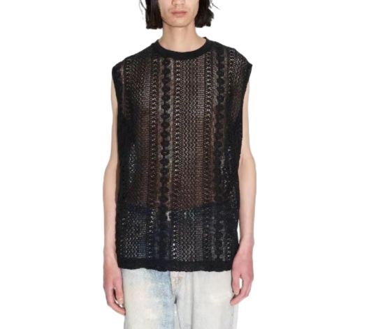 OUR LEGACY ノースリーブカットソー Coco Tops Sleeveless Box Crochet ブラック