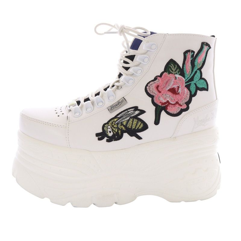 ヨースケ YOSUKE 30周年 ワッペン付き 厚底スニーカー 24cm 白 ホワイト 2601142