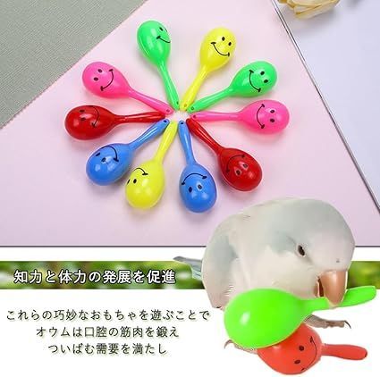 在庫処分】鳥おもちゃ マラカス 小鳥 インコ バードトイ 玩具 鳥用 5色