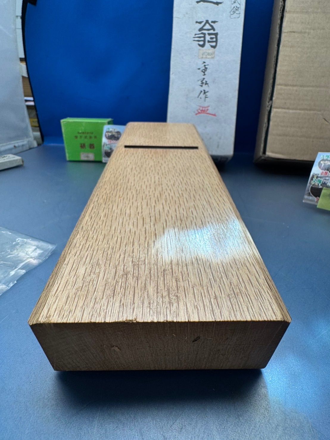  手かんな 超仕上替刃式鉋 越翁 重弘作 寸八 70 mm 元箱あり 面取り バリ取り 切削 切断 穴あけ