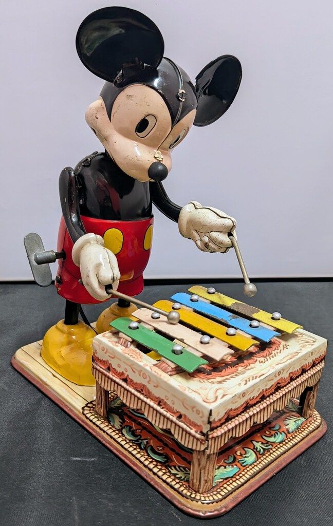 LINEMAR TOYS ゼンマイ可動 MICKEY MOUSE the XYLOPHONE PLAYER 160mm