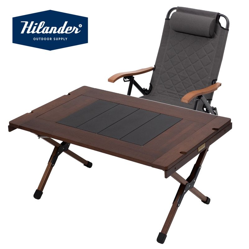 Hilander ハイランダー シェフテーブルlight 90 クライマックスローチェアSTセット テーブル DB|BLACK チェア グレー