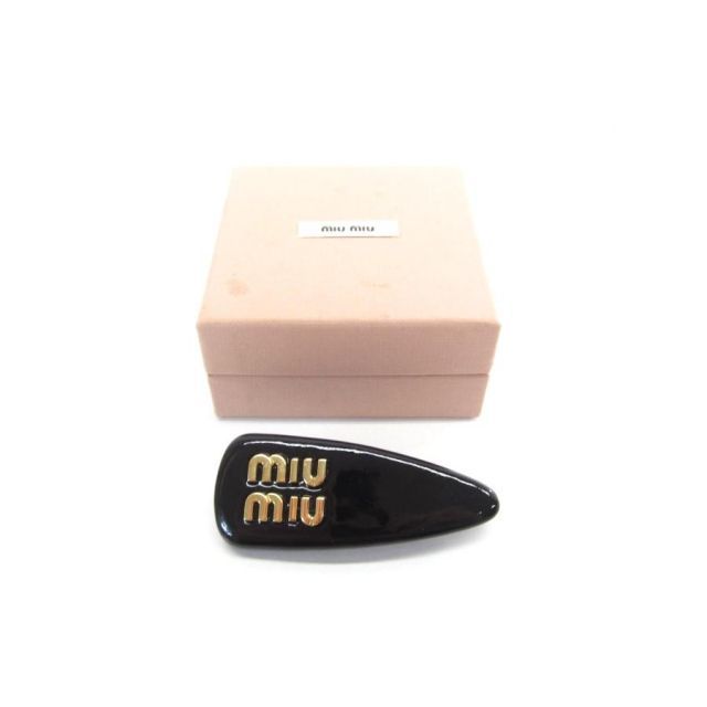 miu miu ミュウミュウ ヘアバレッタ ヘアピン 黒 5IF092
