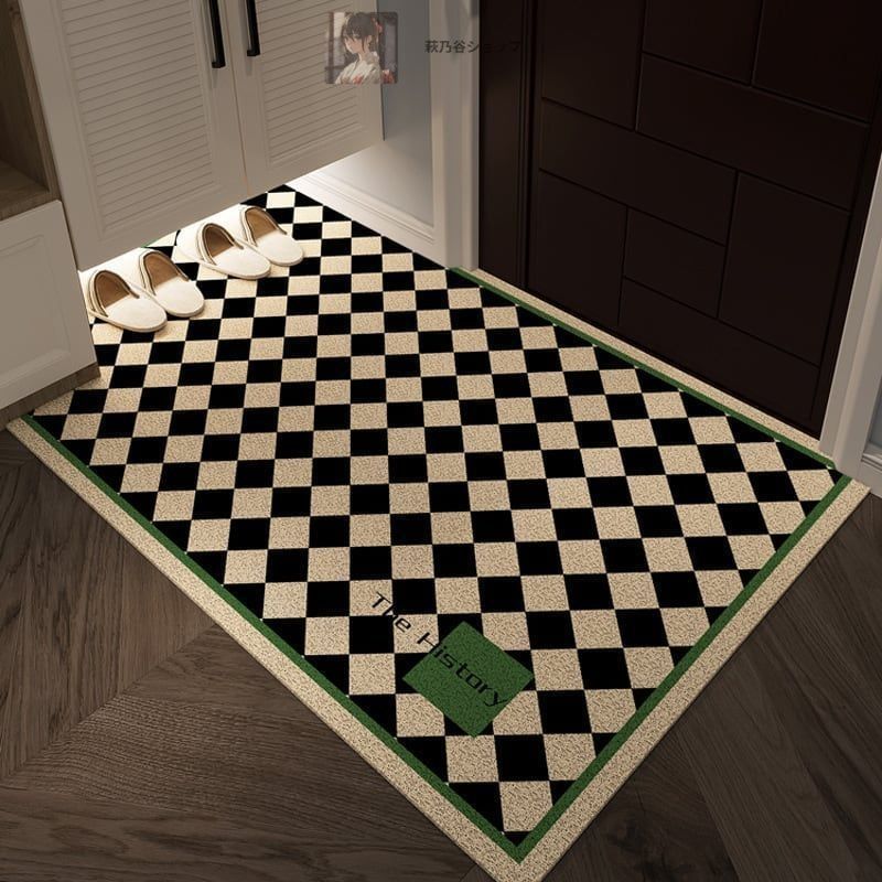 玄関マット ラグ 絨毯 アーガイル柄 フリーカット 滑り止め 洗える お手入れ簡単 おしゃれ シンプル モダン 泥落とし ベランダ 多用途マット