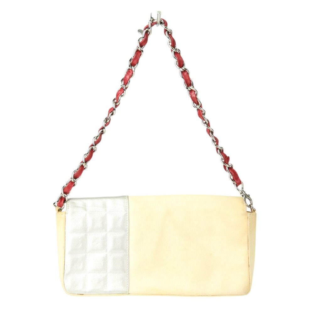 Chanel シャネル NO.5 アイコンチェーンショルダーバッグ キャンバス チョコバー ベージュ レディース 古着 中古 USED Chanel シャネル NO.5 アイコンチェーンショルダーバッグ キャンバス