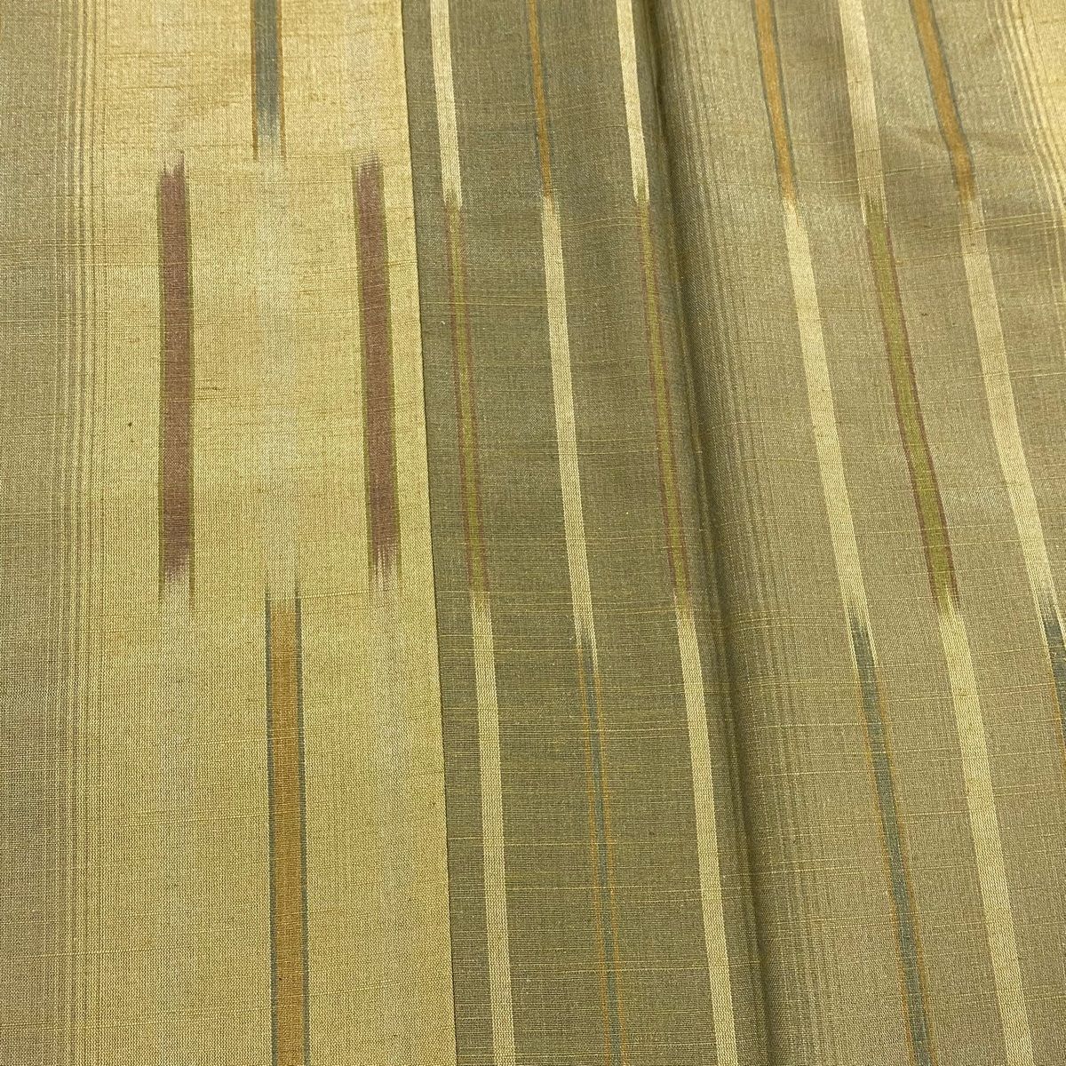 縦縞 茶緑色