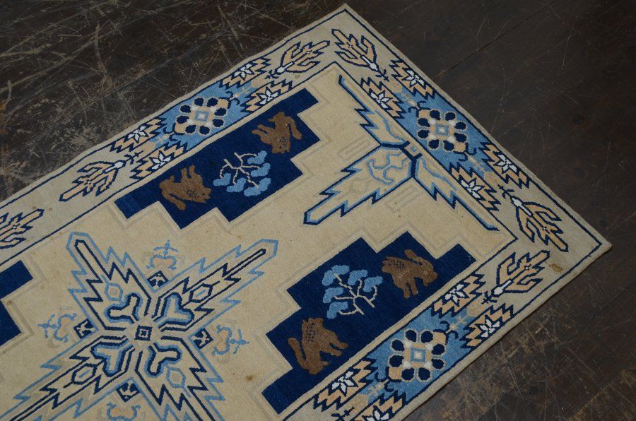 蔵A5458g 古い緞通 段通 敷物 絨毯 木綿 堺赤穂鍋島 USTAUSTRALIA_COM_AU