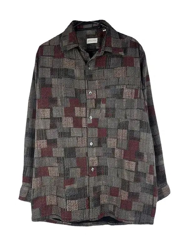  L SIMONS チェックスクエアパターン カジュアルシャツ 長袖シャツ