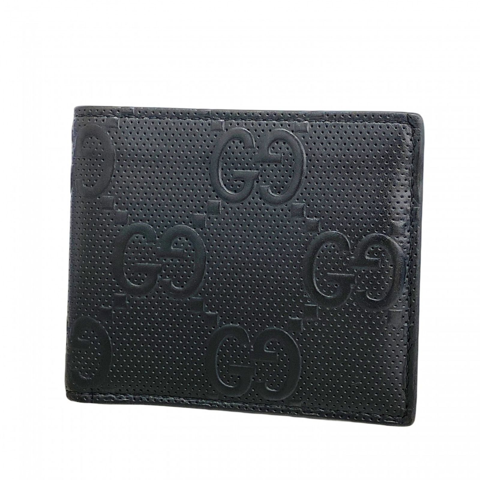 グッチ Gucci グッチ 札入れ GGエンボス 645154 レザー ブラックメンズ