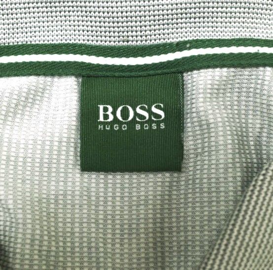 HUGO BOSS ヒューゴボス ストライプショートスリーブポロシャツ XL ライトグレー 半袖 トップス g17257