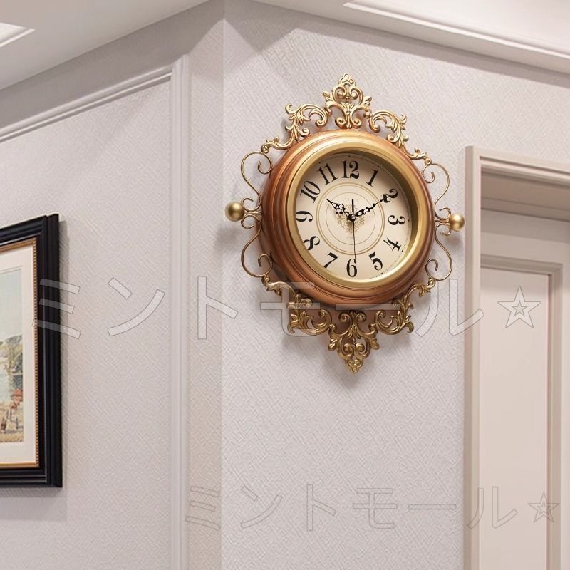 壁掛け時計 アンティーク調 シンプル 静音 アナログ おしゃれ かわいい インテリア 掛け時計 ウォール クロック ヴィンテージ ブラウン