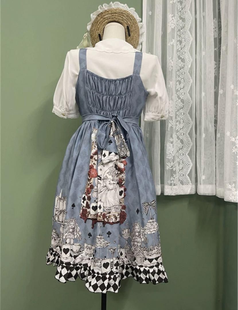 【ゴシックロリータ】不思議の国アリス風ジャンスカ✨ブラウス付き！お出かけに✨ 新品未使用【ゴシックロリータ】不思議の国アリス風ジャンスカ
