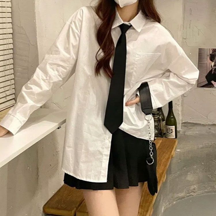 【2点セット】卒業式 シャツ 白色 スーツ JK制服 韓国 長袖シャツ ネクタイ ブラウス レディース 春 秋 子供服 無地 女の子 中学生 高校生 大学生 フォーマル 楽天市場】卒業式 スーツ 女の子 シャツ ネクタイ 韓国 制服