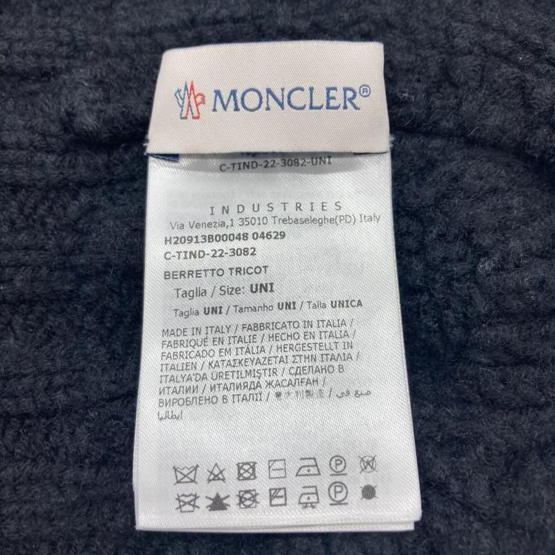 中古】MONCLER 22AW ケーブルニットキャップ ブラック 中古】MONCLER 22AW ケーブルニットキャップ ブラック