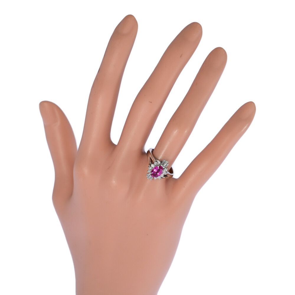 SA1.176ct FD 0.41ct ピンクサファイア･ダイヤモンドリング･指輪 Pt900-7.5g 12号 52 プラチナ 翌日配送可 ♀ N レディース 589170 SIROKUMA-CORPORATION_COM