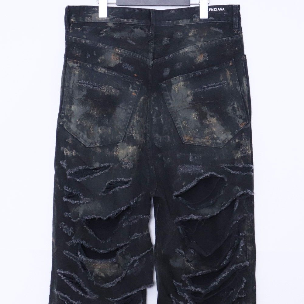 BALENCIAGA SUPER DESTROYED BAGGY Sサイズ ブラック 745248