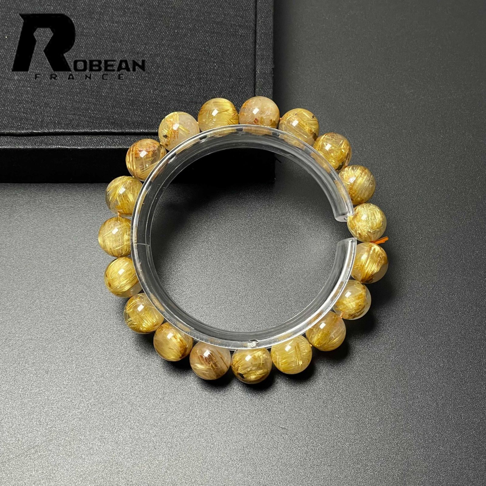 9.5mm 18cm 最高級 10A タイチンルチルクォーツ ブレスレット