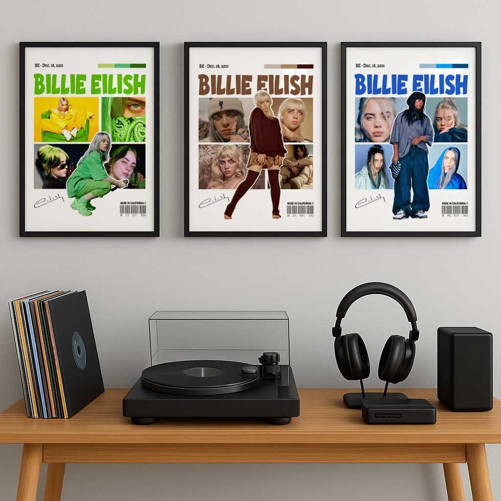 3枚セット Billie Eilish ビリー・アイリッシュ A4 ポスター 額