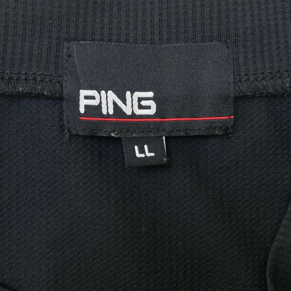 サイズ：LL PING ピン 2025年モデル ハイネック 半袖Tシャツ  ブラック系 [240101428216] ゴルフウェア メンズ ストスト PING 【即納】2025 ピンゴルフ メンズ プレーティング 天竺 半袖