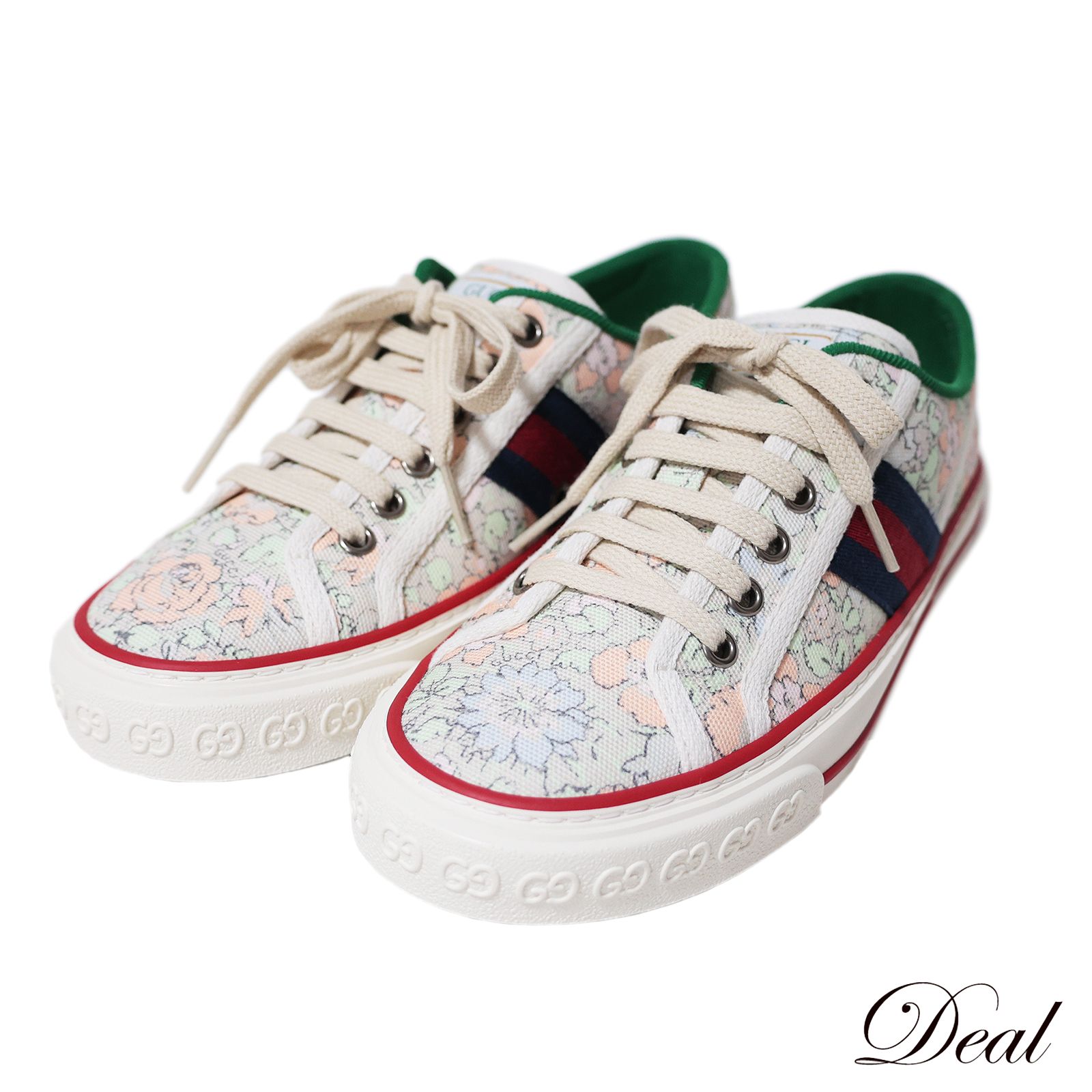 【GUCCI】グッチ テニス 1977リバティ フラワー シェリーライン 36+ GUCCI】グッチ テニス 1977リバティ フラワー シェリーライン 36