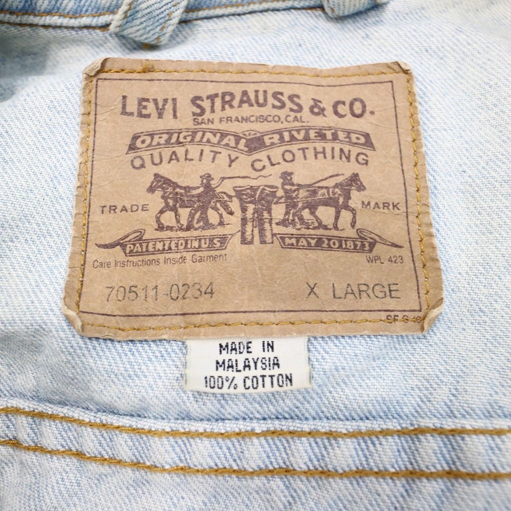 90-00s Levi's リーバイス 70511 デニムジャケット ユーロリーバイス オレンジタブ ブルー (メンズ XL)   O8893
