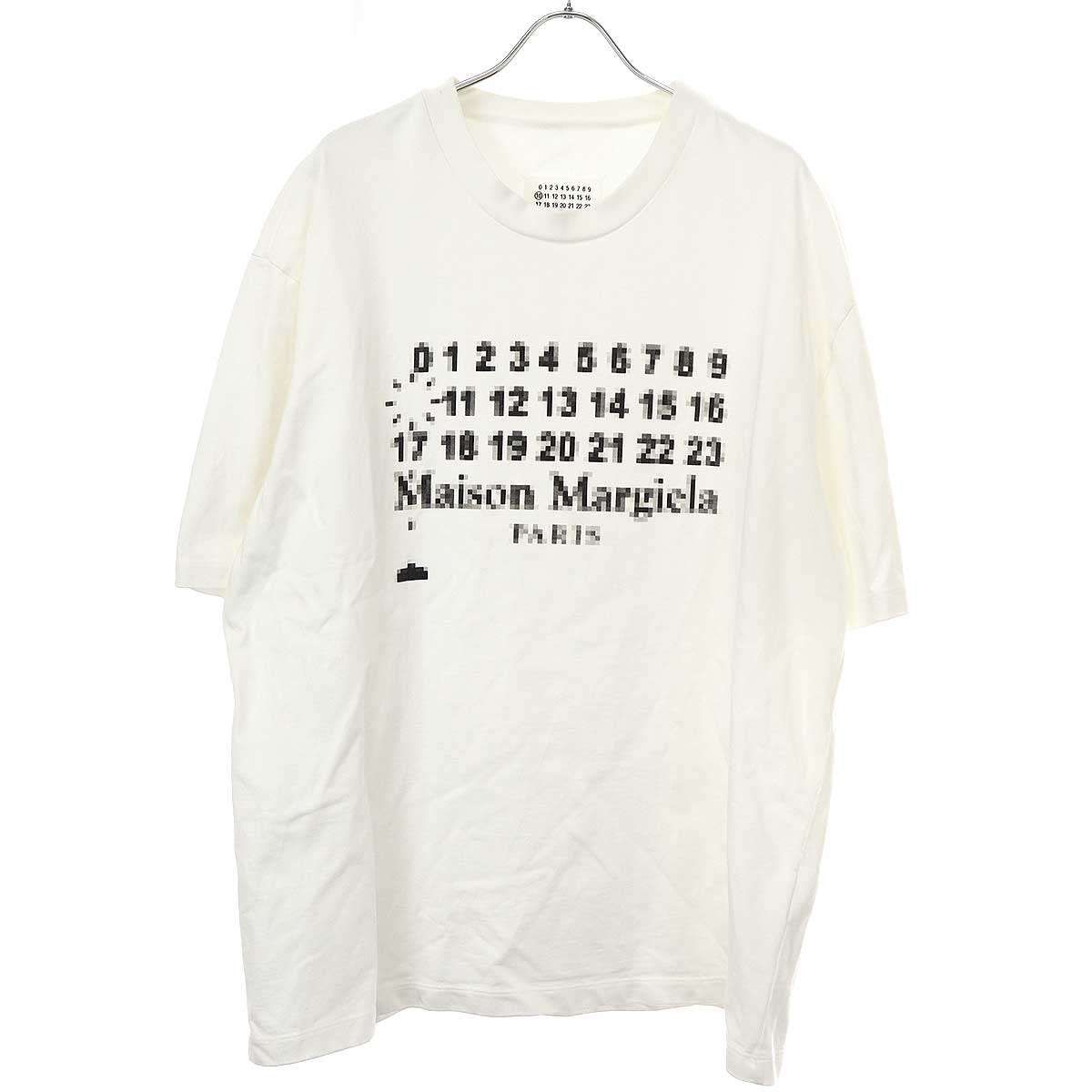 Maison Margiela10 メゾン マルジェラ 19AW モザイクインベーダーロゴ オーバーサイズTシャツ S30GC0673 S23548  ホワイト 46 - メルカリ