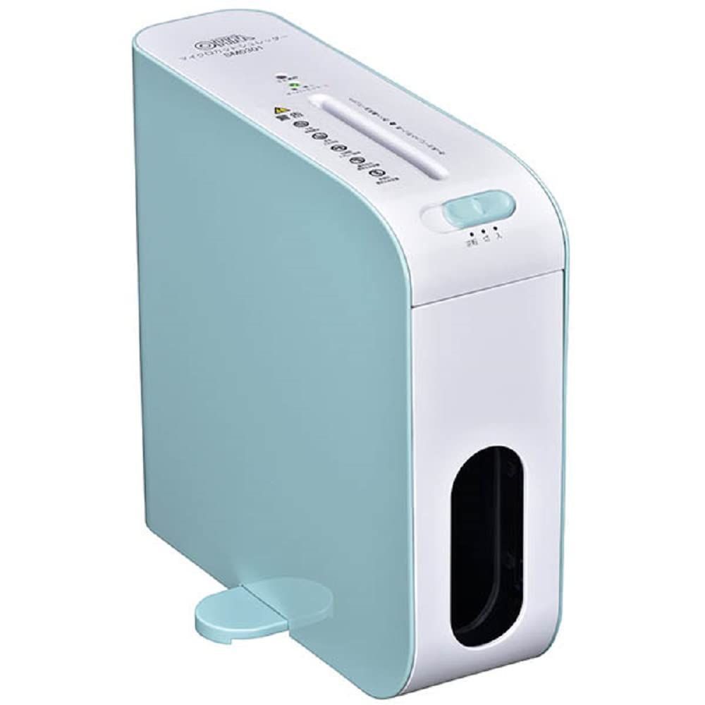 【特価セール】SHR-RM602T-A 卓上スリムシュレッダーブルー オーム電機