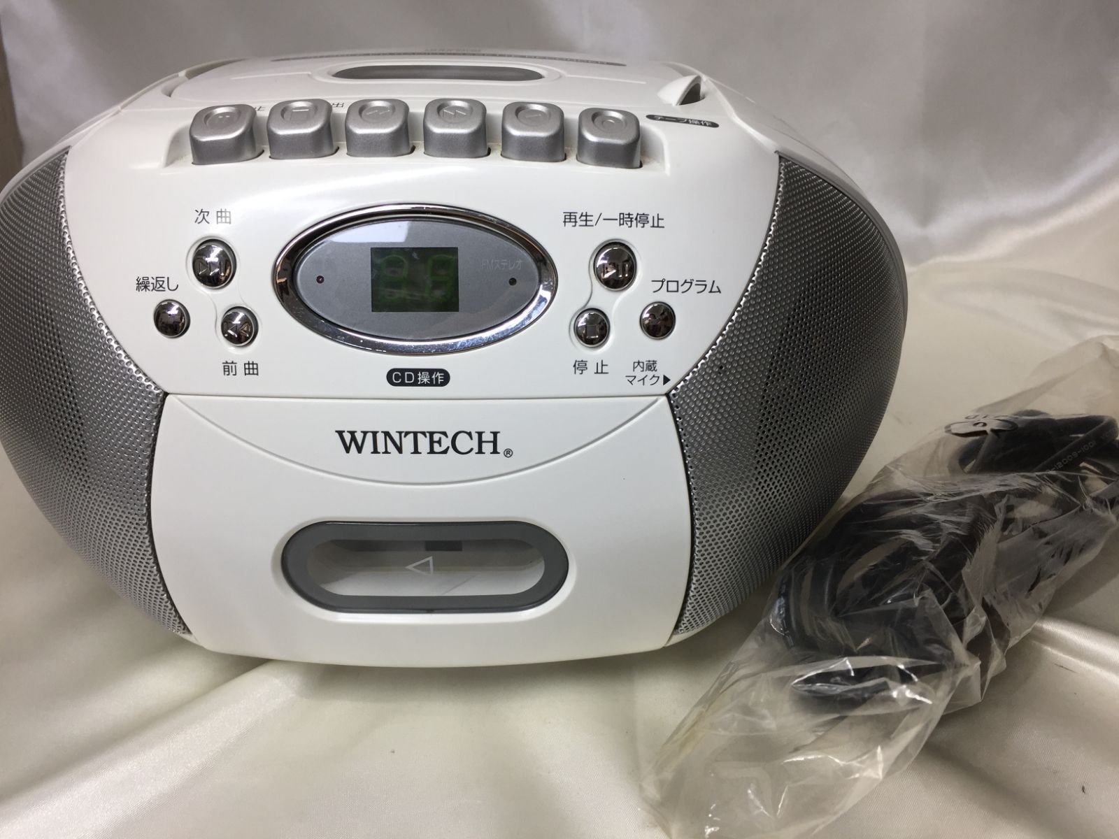 S【ヴィンテージ】WINTECH CD カセットテープ FMラジオ ラジカセ