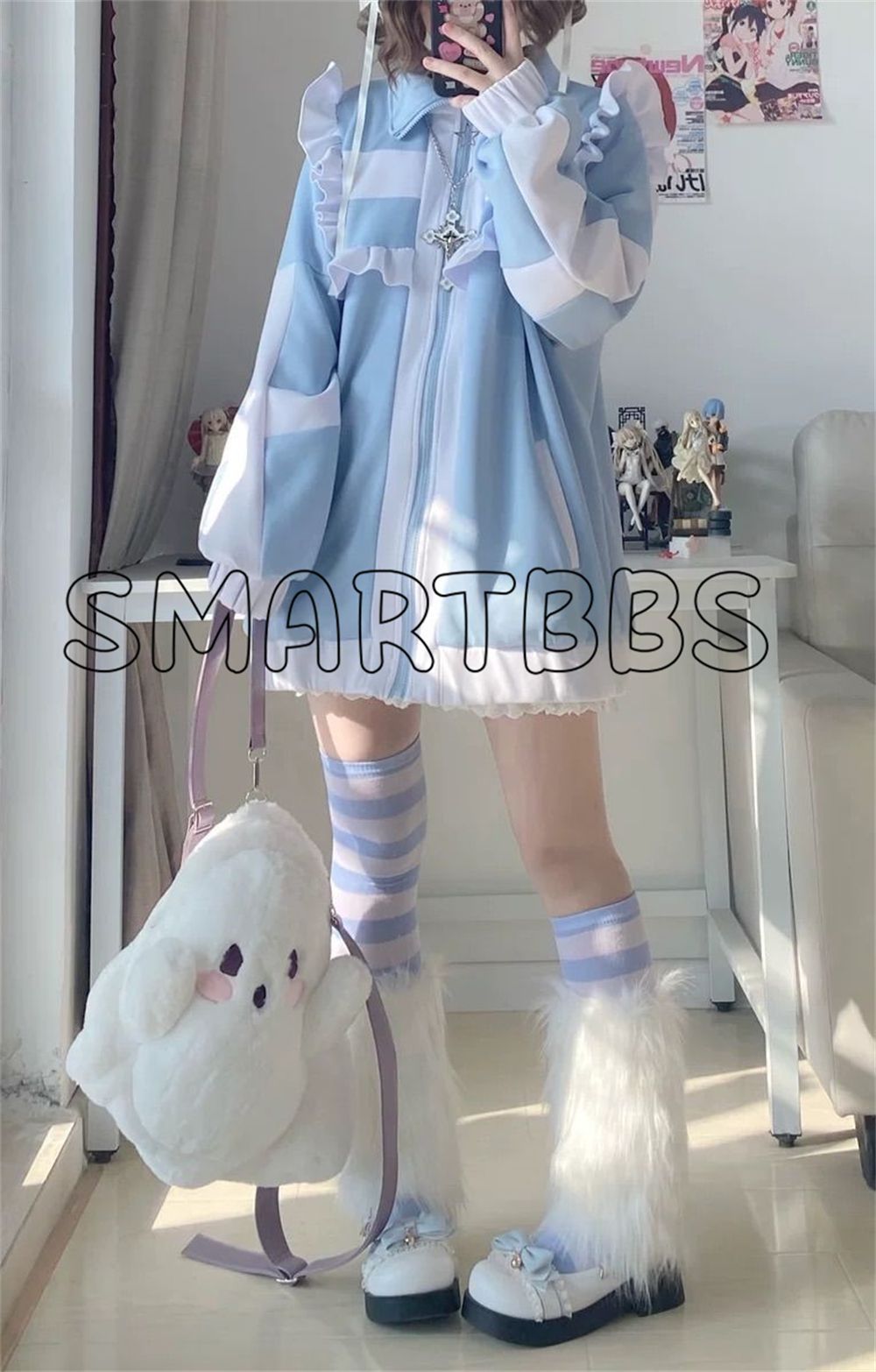 天使界隈 十字架 ジャージ トップス サブカル 水色界隈 地雷系