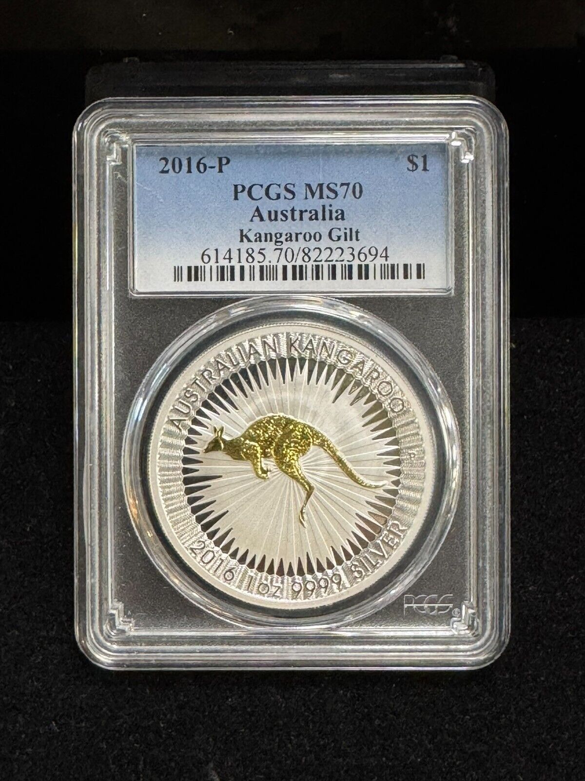2016 P Atralia GILDED Gilt Silver Kangaroo NGC MS 70 ER 1oz Coin w|OGP