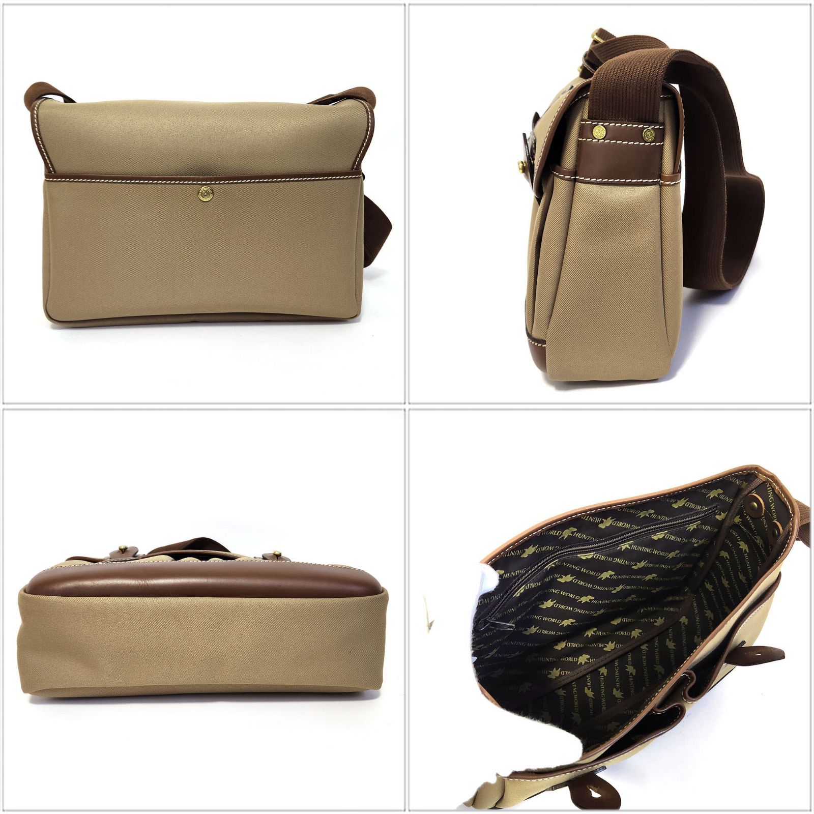 美品》HUNTING WORLD ハンティングワールド バチュークロス ヌメ革