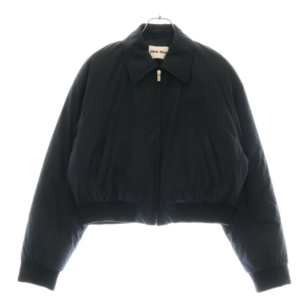 miumiu ミュウミュウ Black technical Down jacket ML1086 ショート丈 クロップドダウンジャケット レディース ダークネイビー