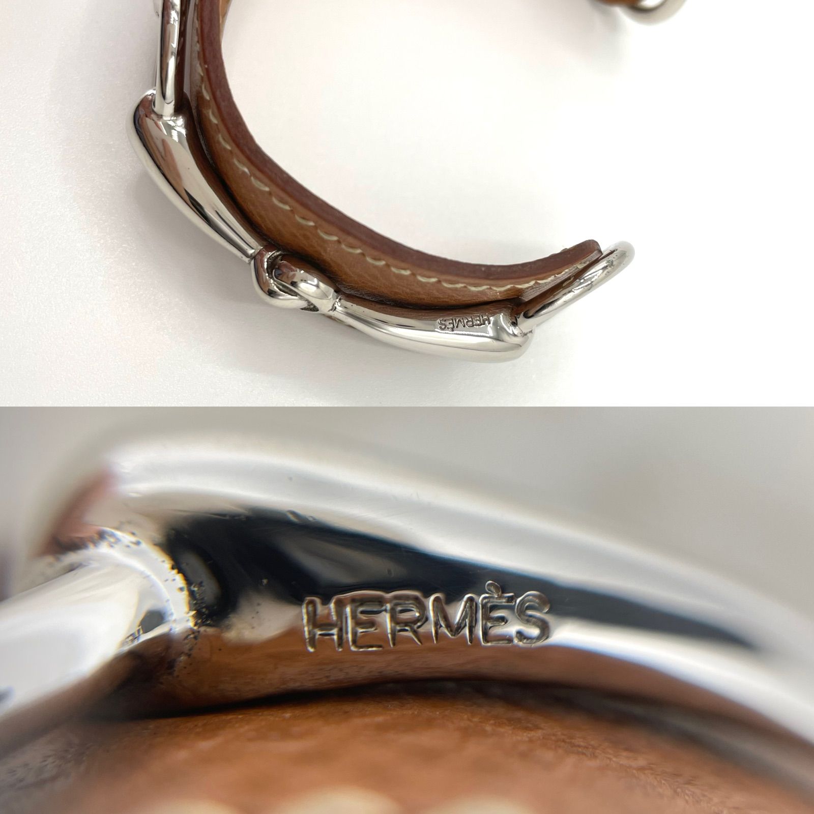 HERMES エルメス レガード バングル # M ヴォーエプソン ブラウン