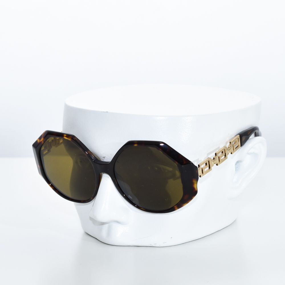 ヴェルサーチ サングラス レディース べっ甲 ブラウン チェーン付き クリア VERSACE グリーク グレカ ブランド OVE4395-534673
