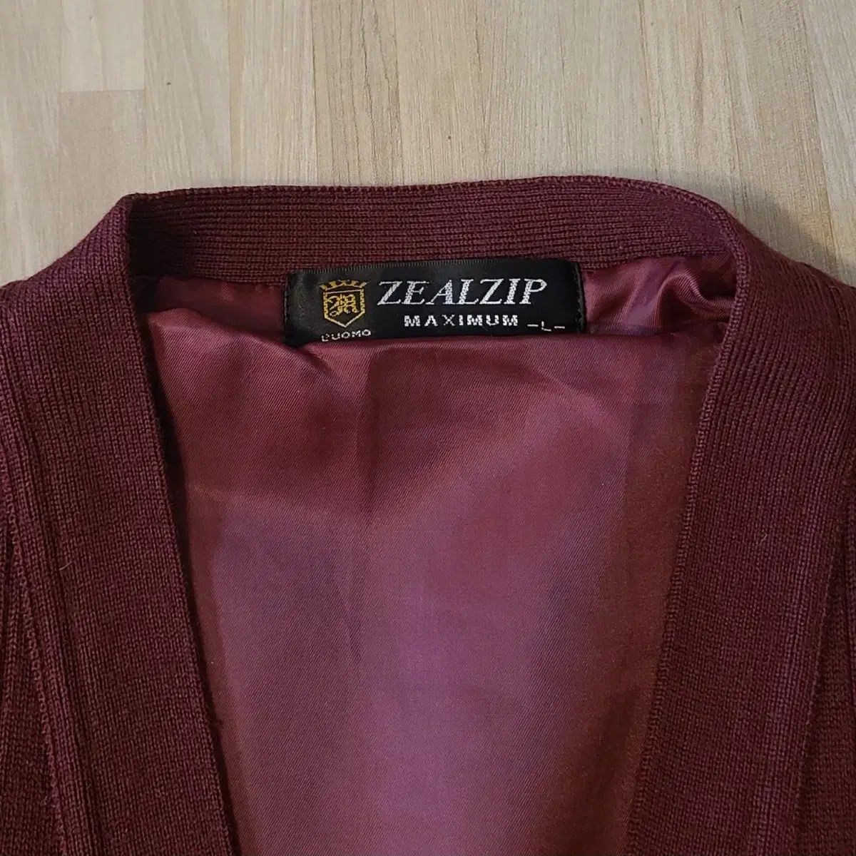 95 100/ ZEALZIP バーガンディ色 メンズ カーディガン