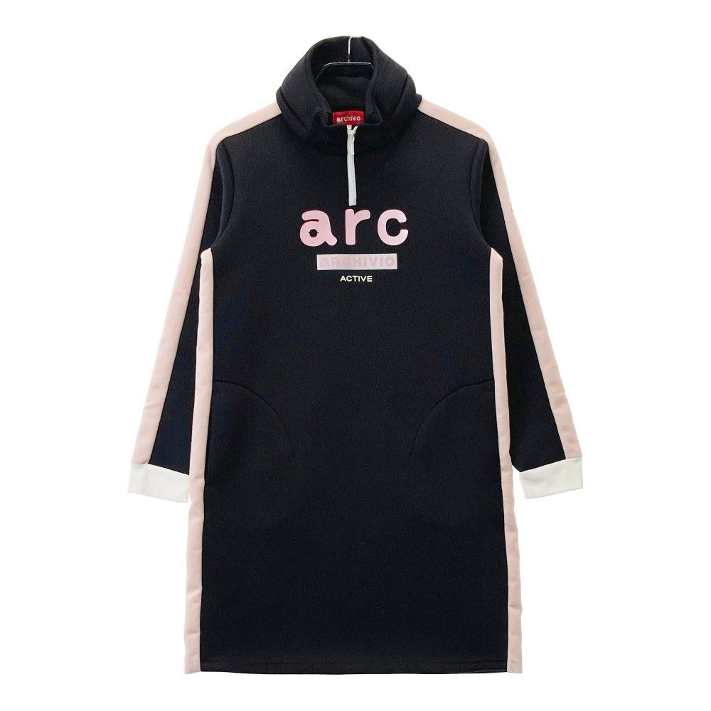 新品未使用 アルチビオ】archivio ブラック ワンピース 40 サイズ：40 ARCHIVIO アルチビオ ハーフジップ スウェット ワンピース