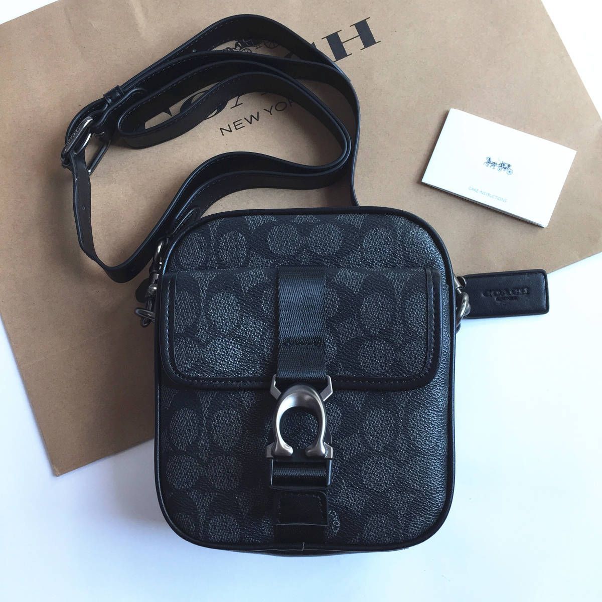 ☆新品☆コーチ/COACH CK969 チャコール×ブラック ショルダーバッグ  