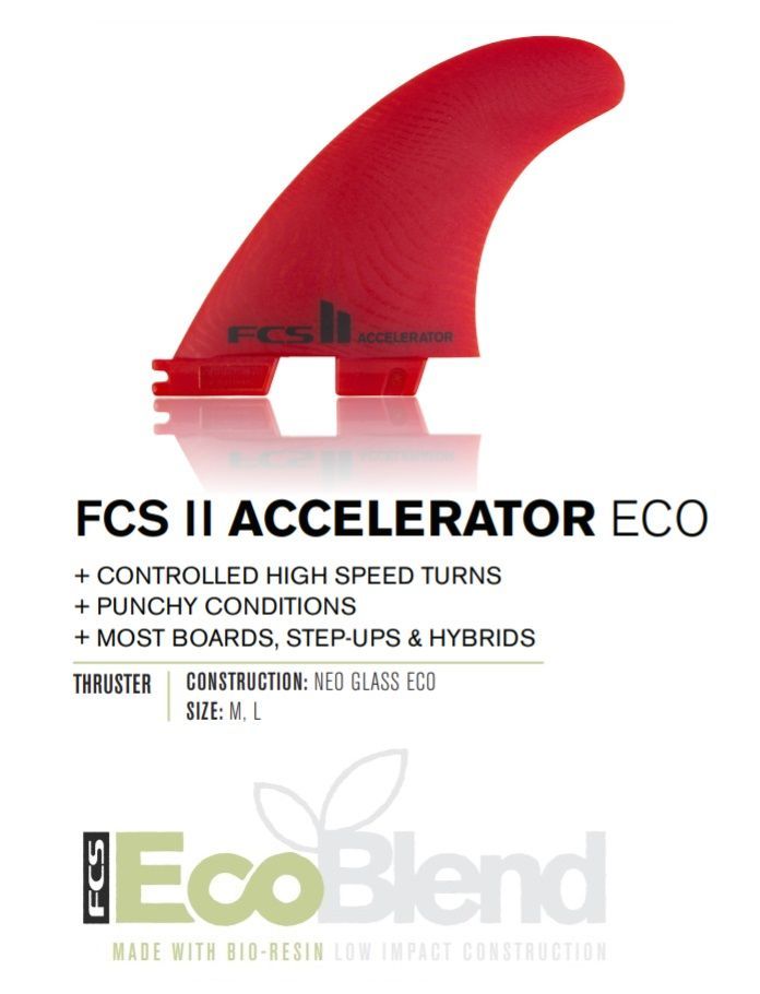 送料無料△FCS II ACCELERATOR NEO GLASS ECO Tri Set Fins