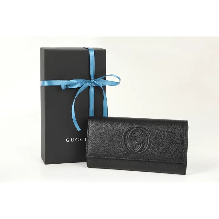 新品未使用品GUCCI 二つ折り長財布 SOHO 598206 ブラック正規品 新品未使用品GUCCI 二つ折り長財布 SOHO 598206 ブラック正規品