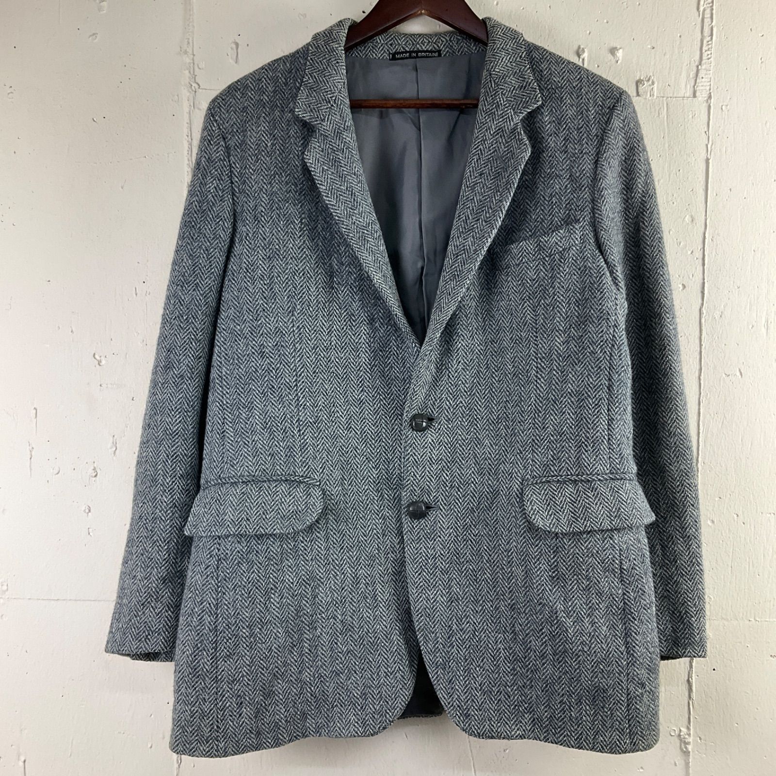 英国製 HARRIS TWEED ハリスツイード ウール テーラードジャケット