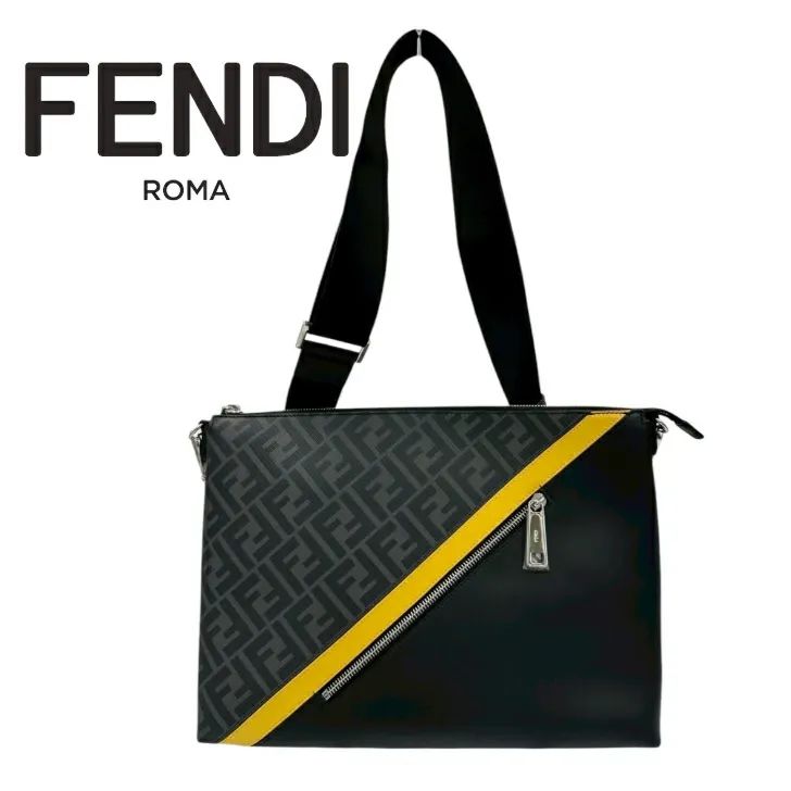 FENDI フェンディ ダイアゴナル メッセンジャーバッグ 未使用品】FENDI フェンディ ダイアゴナル メッセンジャーバッグ
