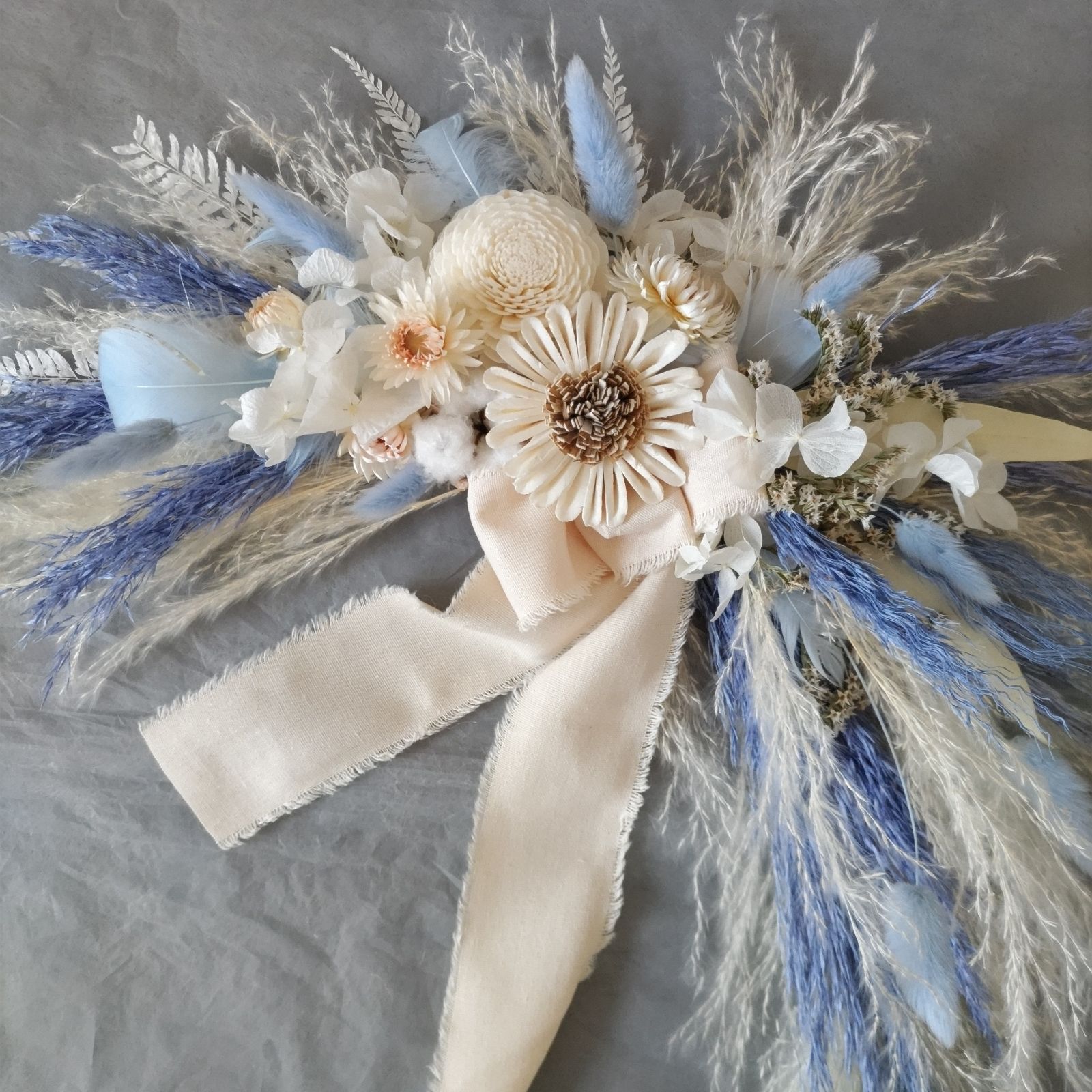 横長スワッグ　パンパスグラス系　バースデー　インテリア　男前　ドライフラワー 横長スワッグ パンパスグラス系 バースデー インテリア 男前 ドライ