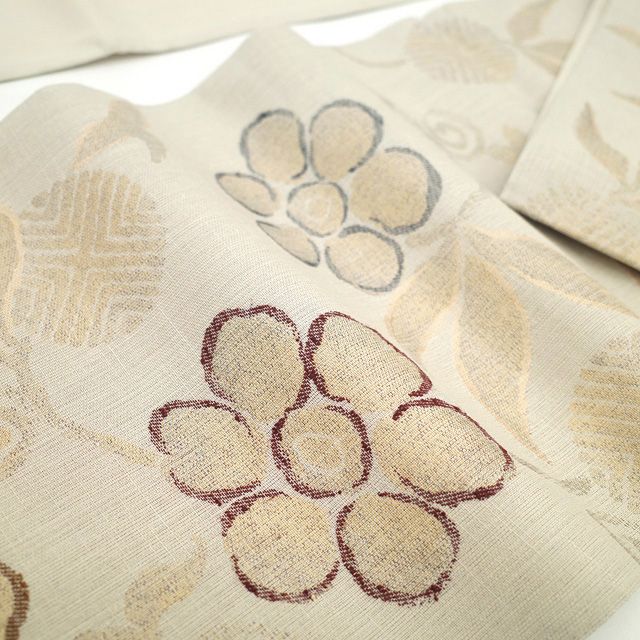 新古品】 袋帯 未使用 紬 正絹 京都 西陣 三幸織物 金箔糸 金糸 薄