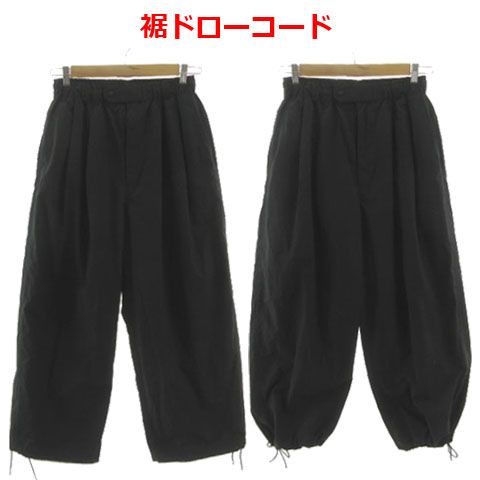 ジャーナルスタンダードホームステッド JOURNAL STANDARD J.S HOMESTEAD パンツ 24-030-470-6050-3-0 ワイドパンツ タック ウエストゴム ナイロン ブラック 黒 M