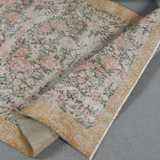 トルコヴィンテージラグ 112×202cm イエロー ヴィンテージラグ トルコラグ