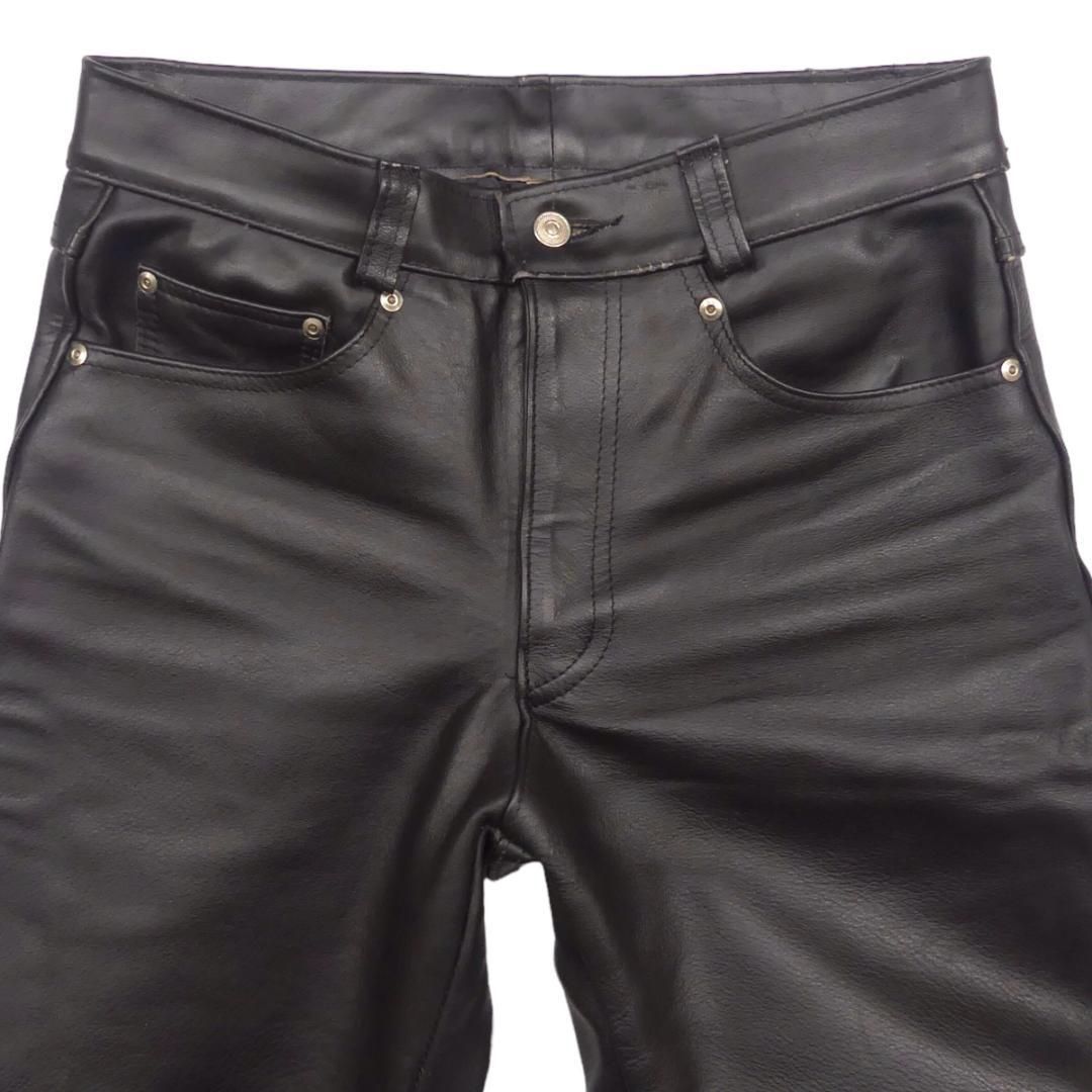 Schott ショット パンツ W32 本革 レザー 黒 USA製 HH9628