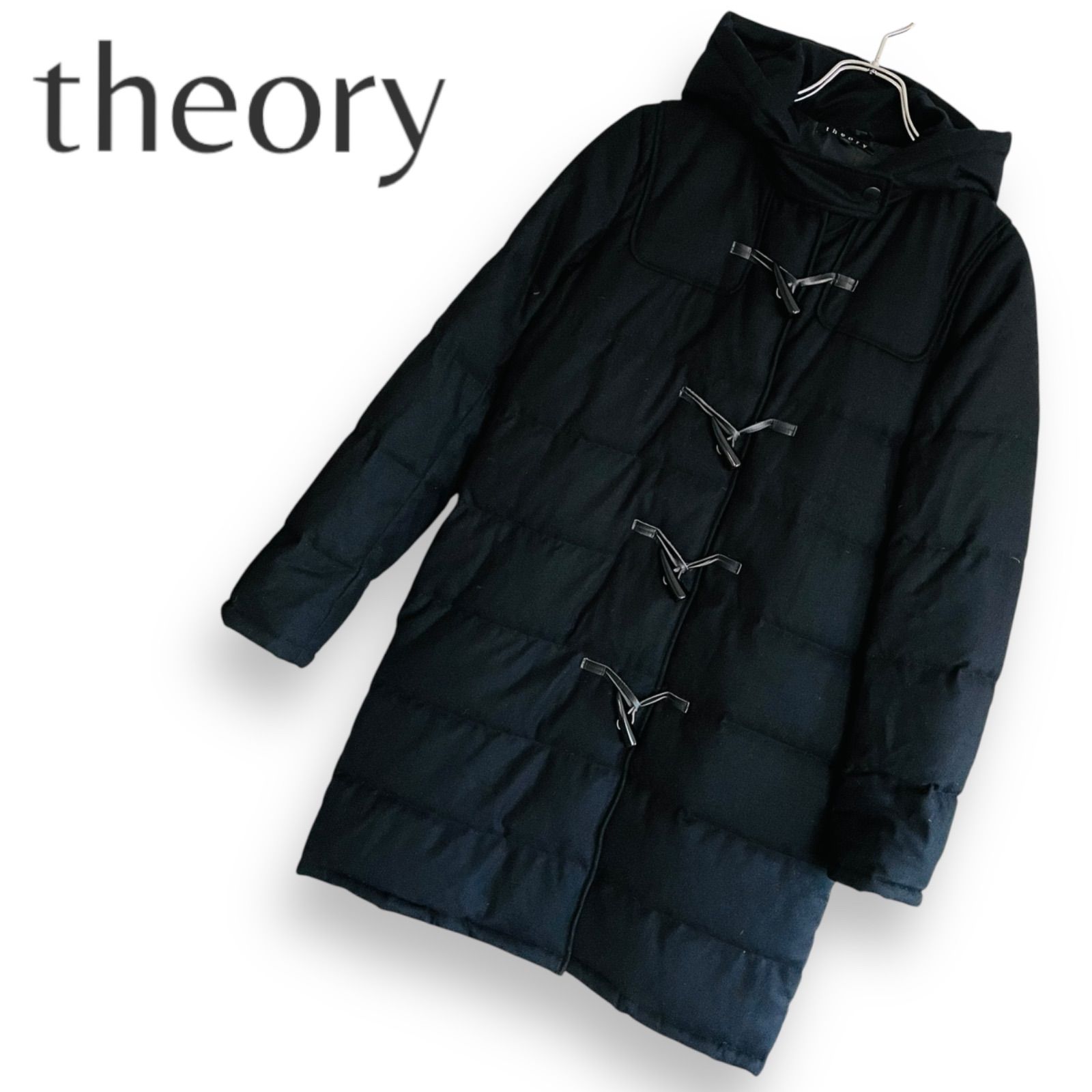 theory (セオリー)レディースロングダウン ダッフルコート 黒 ブラック 