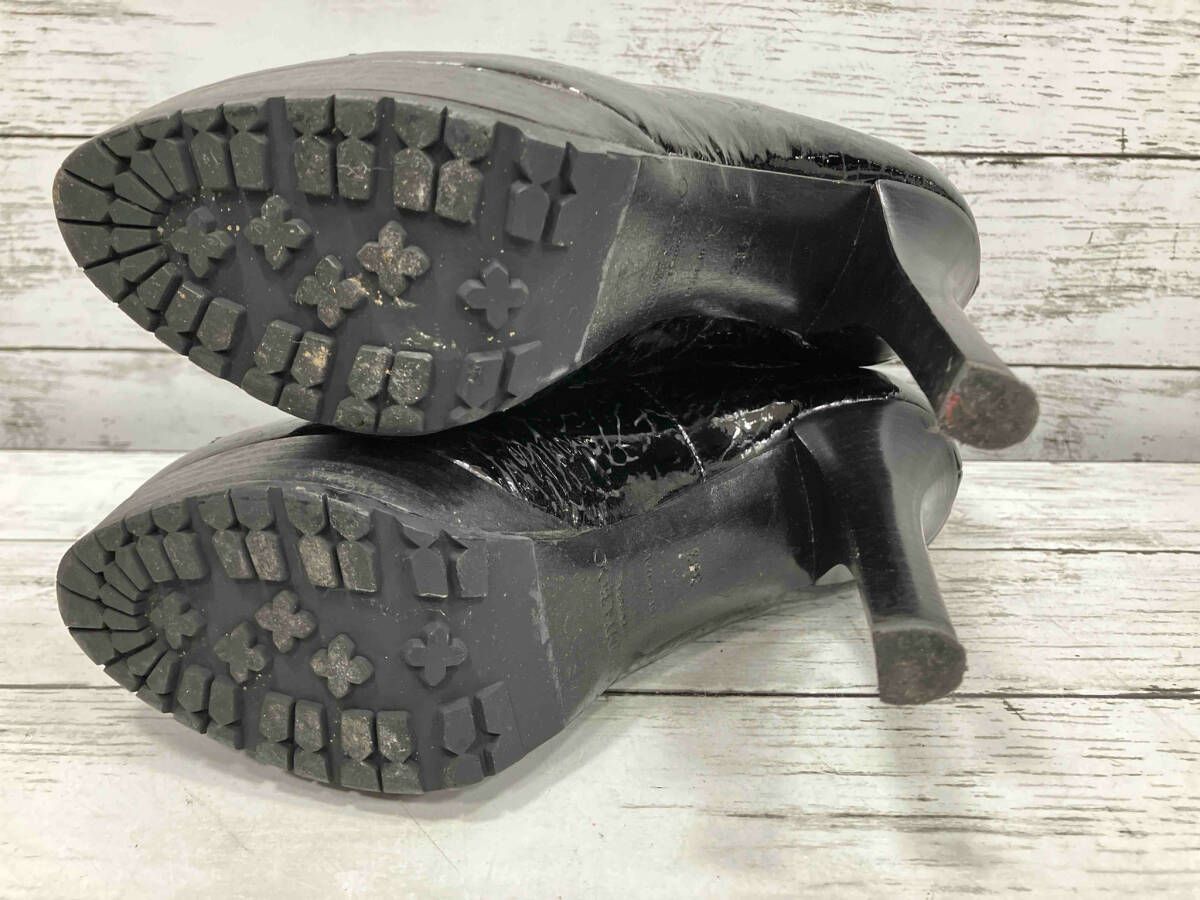 【全品送料無料】 JIMMY CHOO ジミーチュウ ショートブーツ エナメル レディース サイズ38 1 2 ブラック