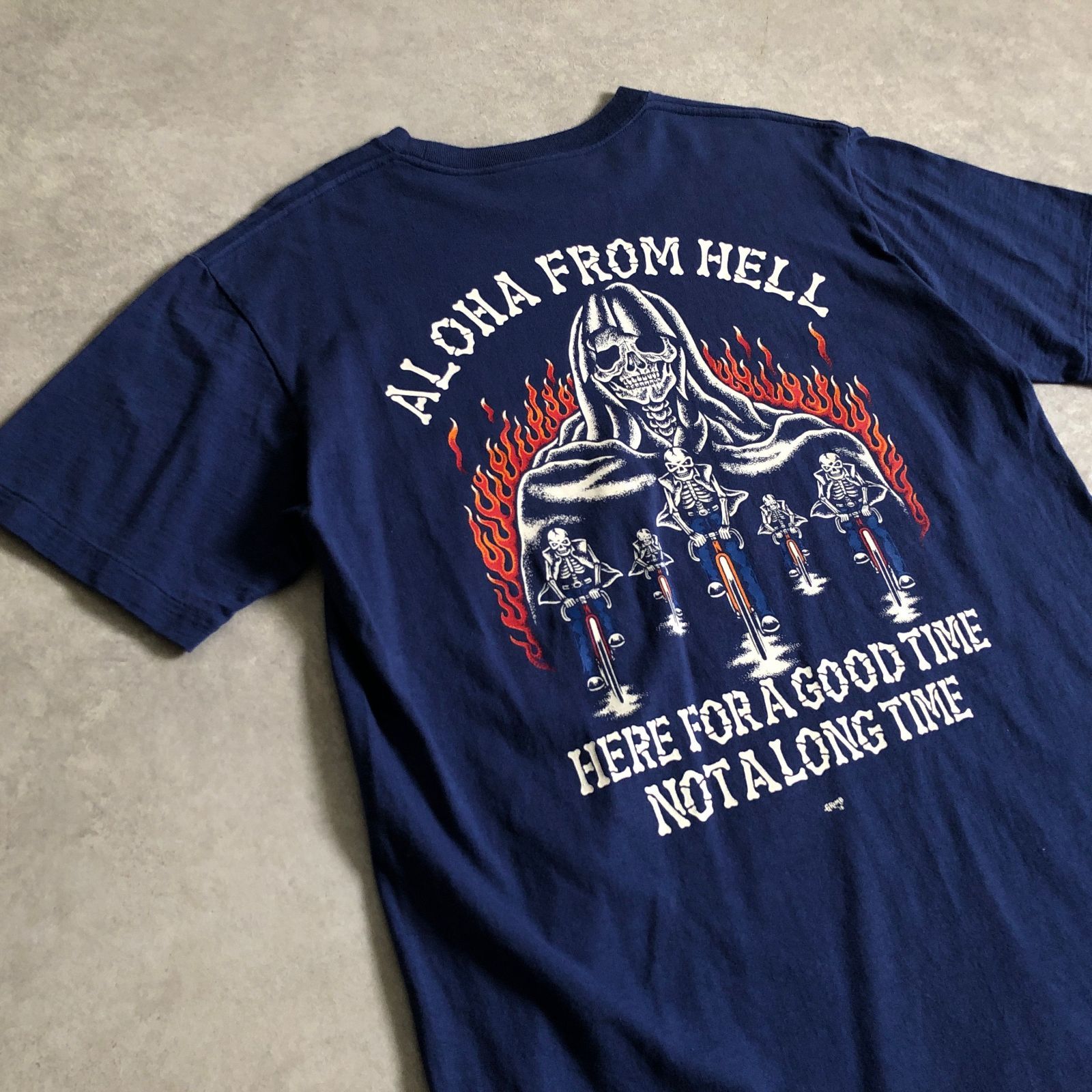 COOTIE PRODUCTIONS スカルサイクリング ALOHA FROM HELL Tシャツ
