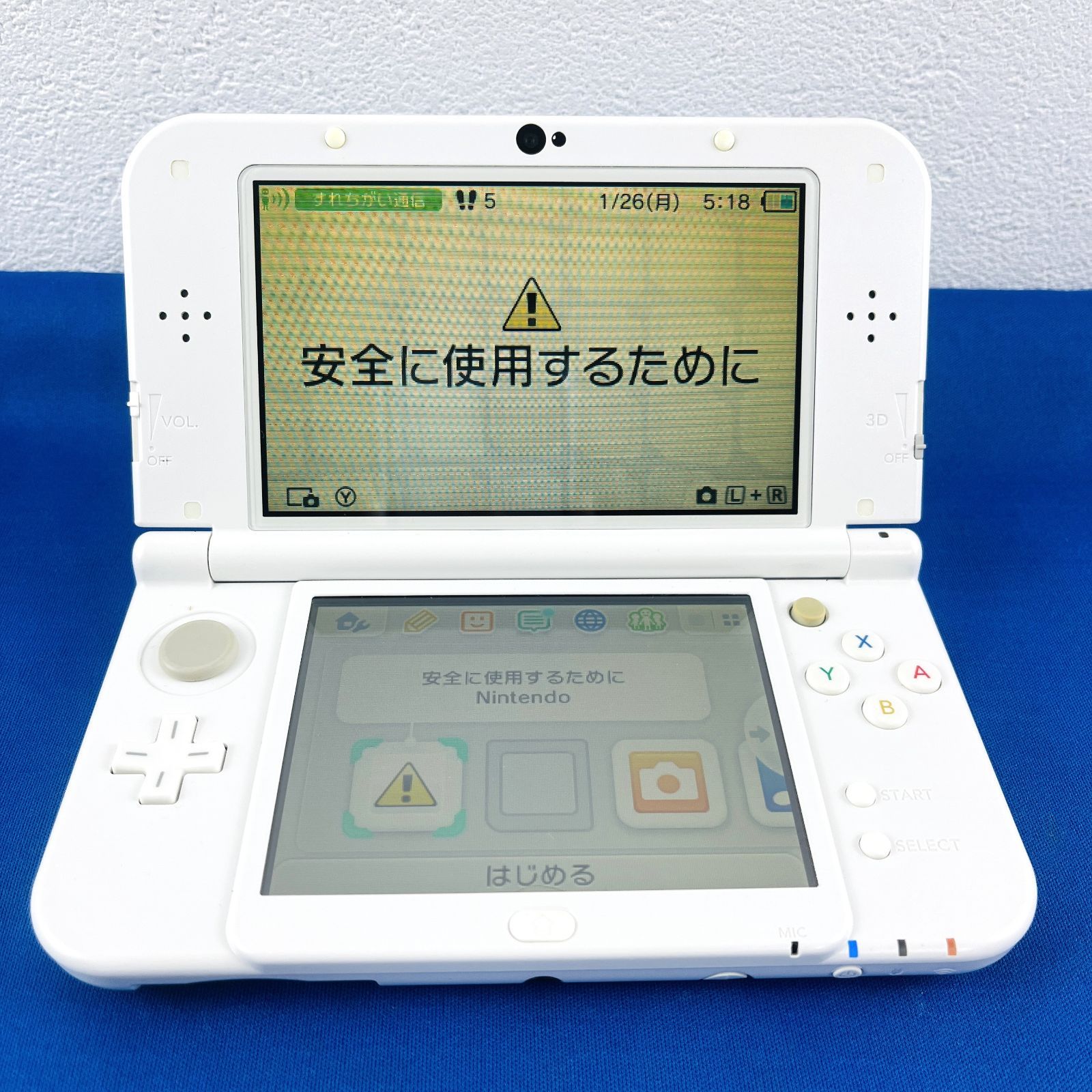 ◇625【動作OK／液晶要確認】New ニンテンドー 3DS LL 本体のみ RED-001 上下画面IPS液晶 ホワイト 白 NINTENDO 任天堂